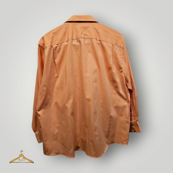 Damon Dri-Tech Dress Shirt Size 18-32/33 Pastel Orange Oxford Cloth - Picture 5 of 6